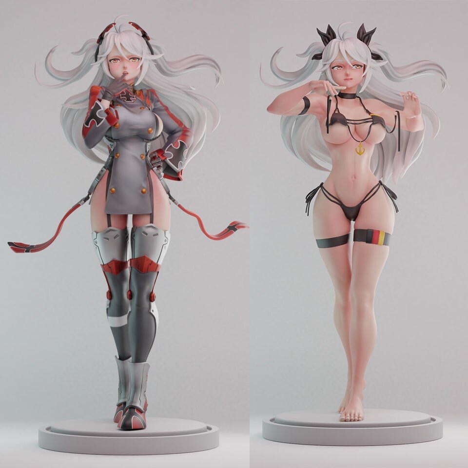 Estatua impresa en resina de Azur lane/figurilla impresa en 3D azur lane ESCALA 1/6